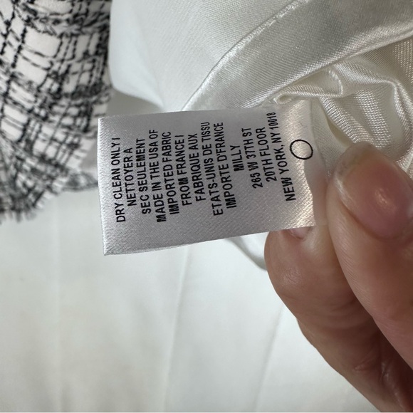 MILLY Women’s Size 10 Dress Plaid Sheath Lined Black White Texture Stretch - Picture 7 of 16